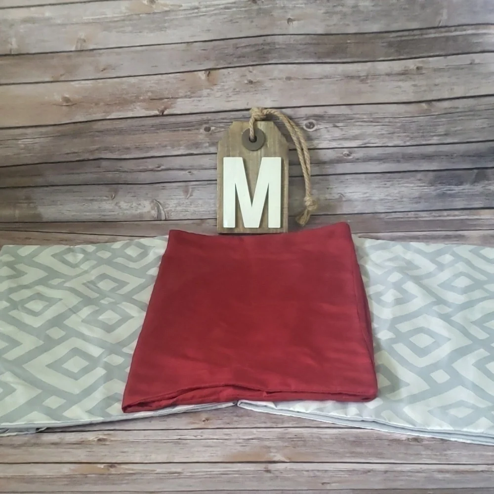 *PRICE DROP* Pillow shams: 1 maroon sham and 2 patterned shams